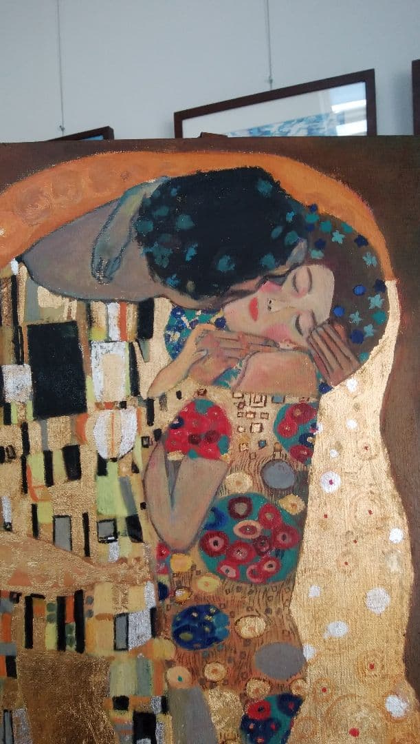 クリムト「接吻」模写