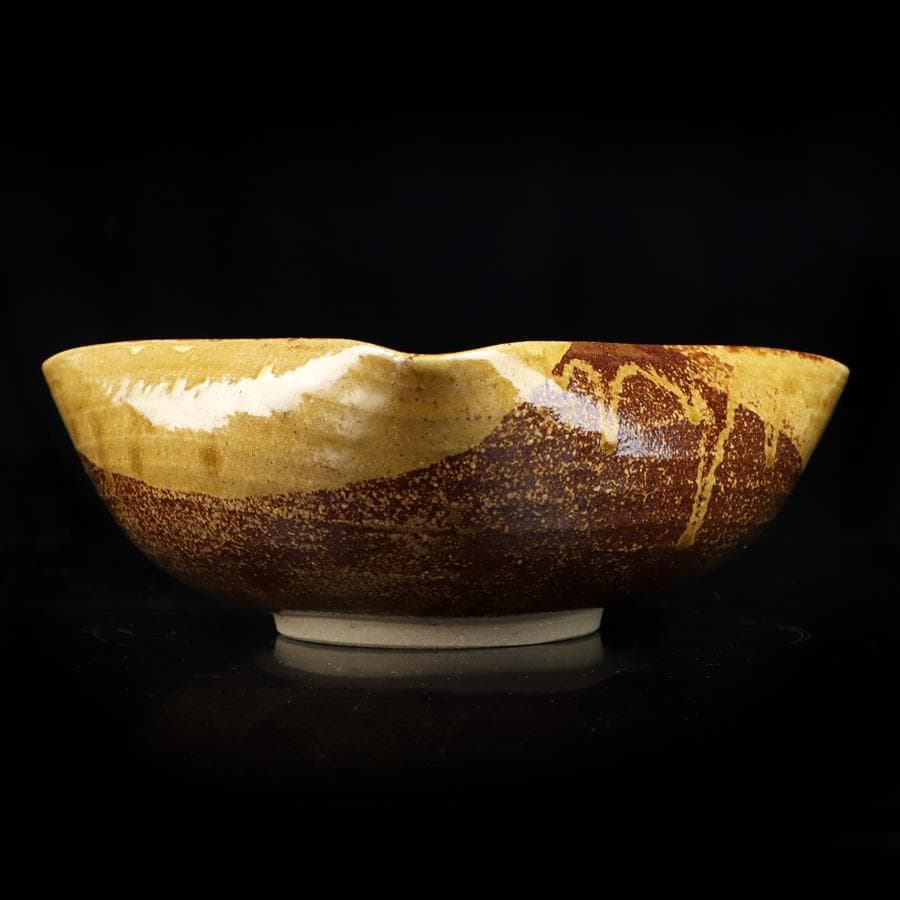 Y2904-1 茶道具 志戸呂 広前心斎 鉢 菓子鉢 共箱　　#14