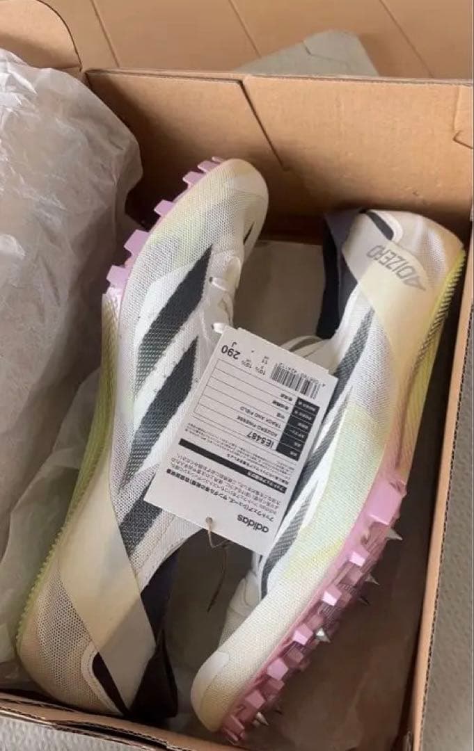 ADIZERO スパイクシューズ ホワイト/ブラック 29センチ（美品）