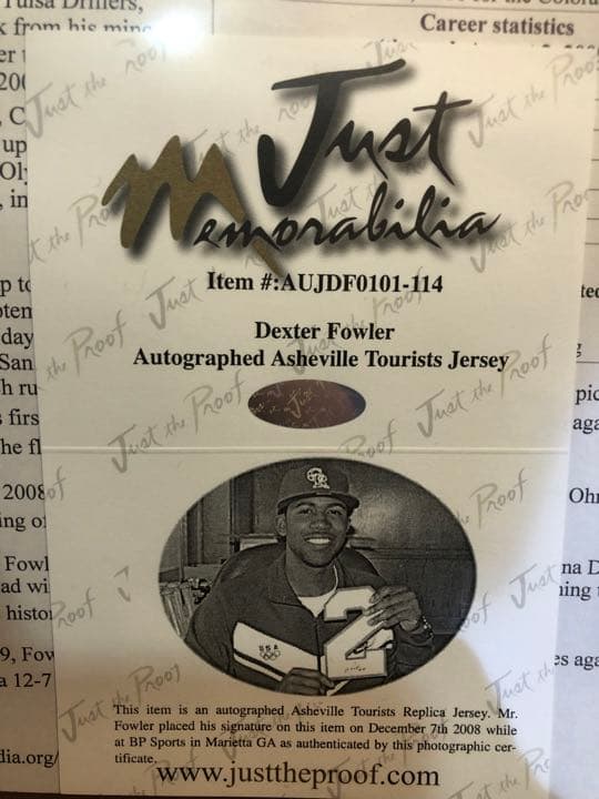 MLB デクスター・ファウラー　直筆サインユニフォーム