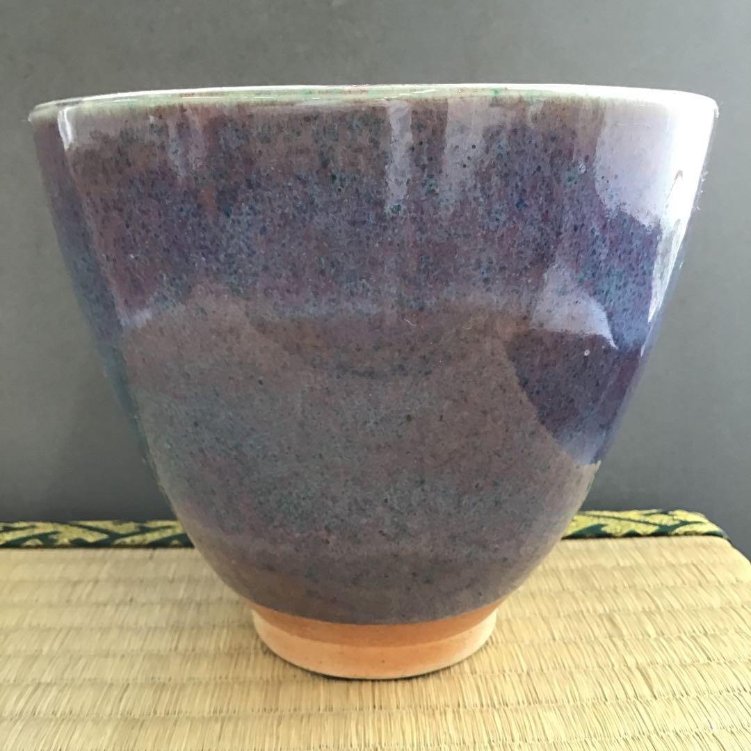 茶道具　建水　辰砂　南渓山窯　発色美　姜寿華　カンスウファ造　共箱　S222KS