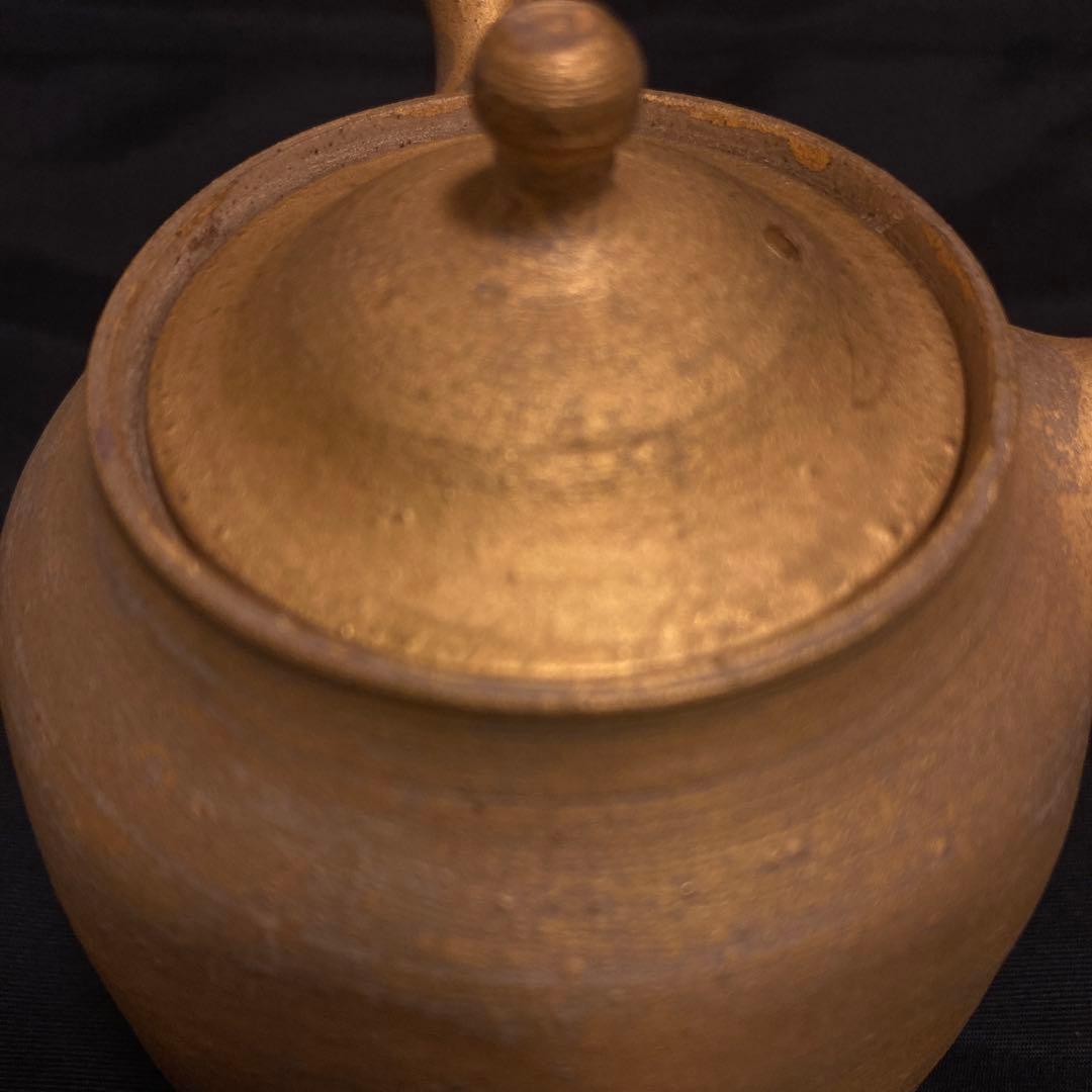 名工 小川甚八 金彩急須 共箱入 笠間焼 芸術的フォルム 極上のキレ 煎茶道具