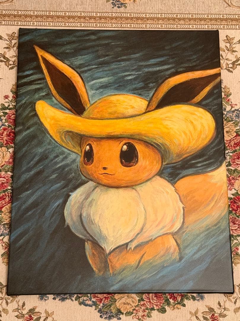 55cm × 70cm ゴッホ　イーブイ　キャンバスアート　Lサイズ　コラボ