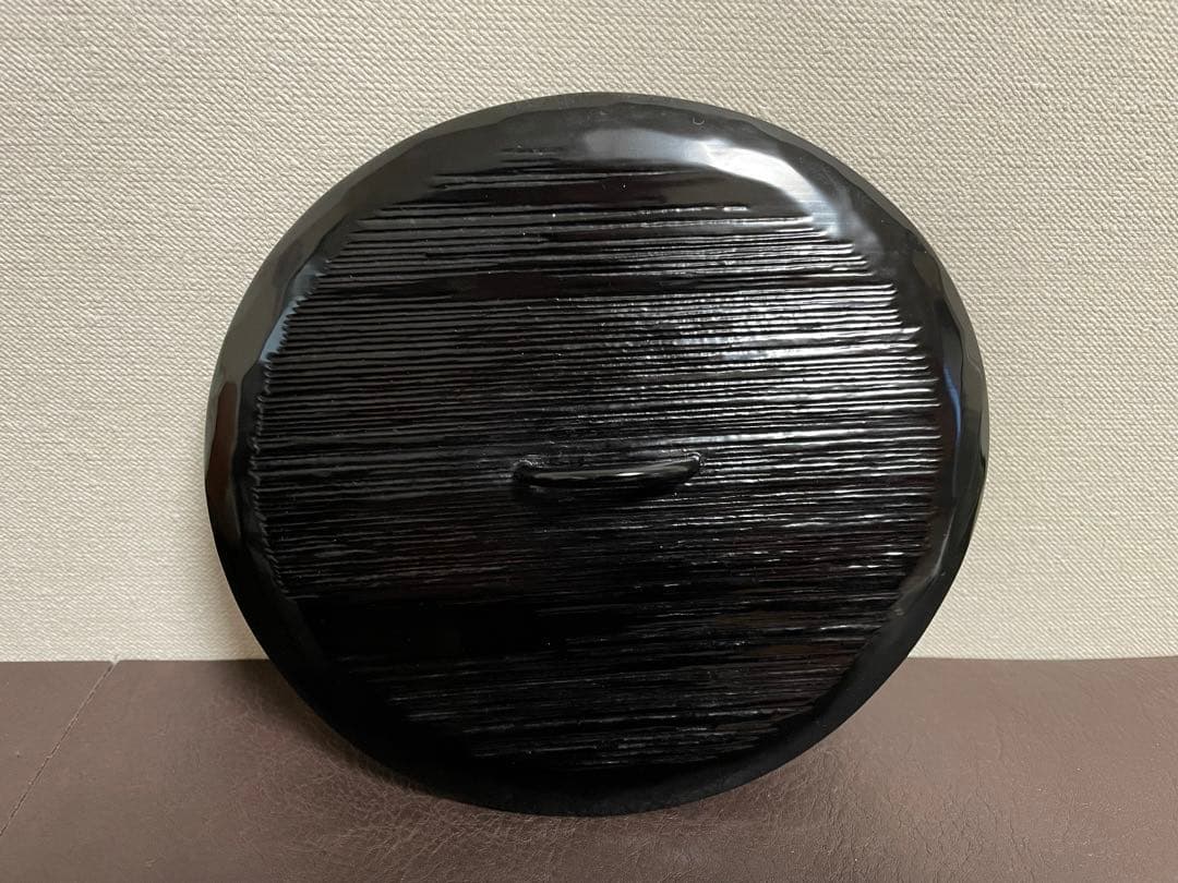 坂田泥華　萩剥離釉窯変寸胴水指　共箱　共布　栞　萩焼　茶道具