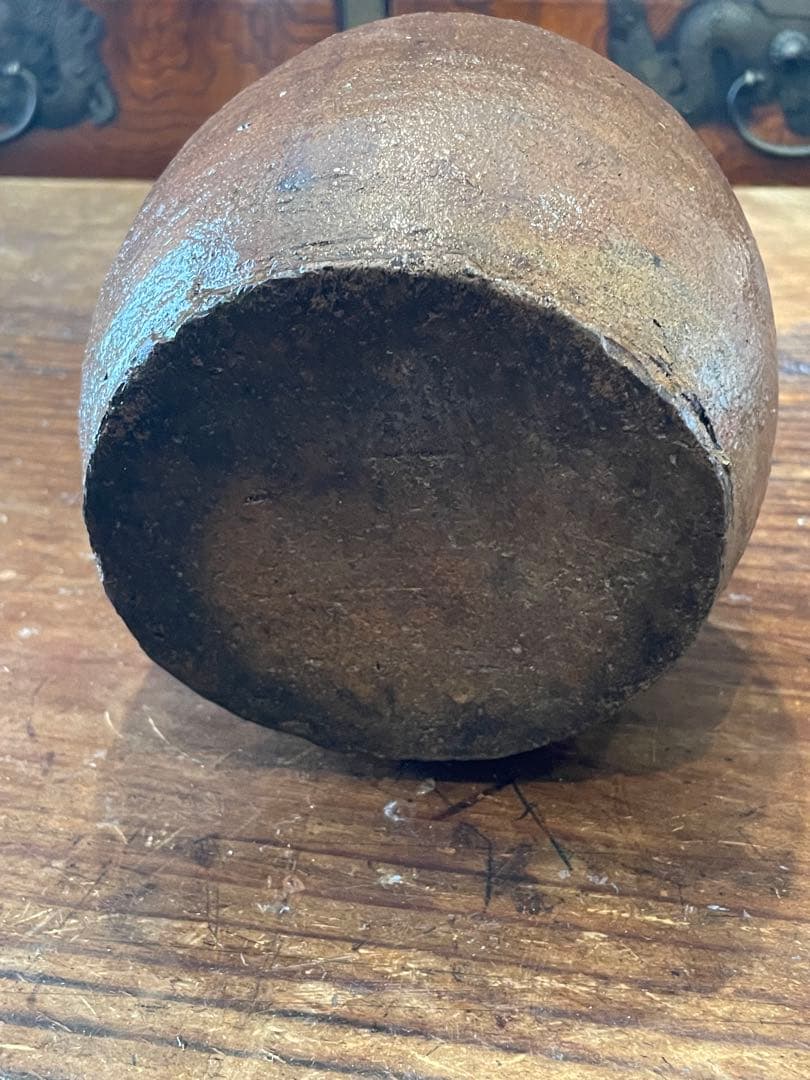 【青海】越前お歯黒壷 六古窯の一つ　室町時代から、江戸時代