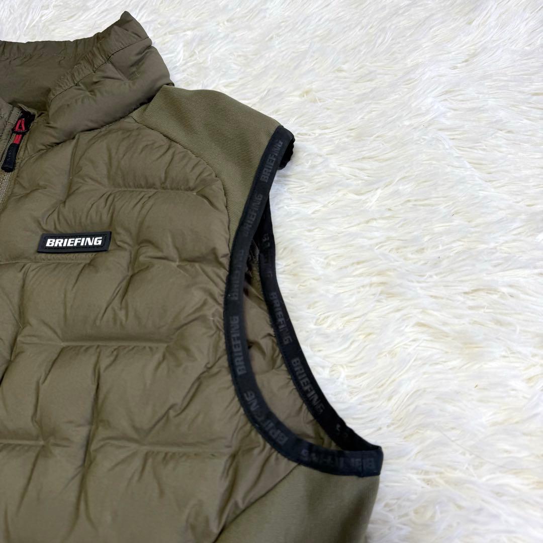 【ブリーフィングゴルフ】極美品 ハイブリッド ダウンベスト カーキ Mサイズ