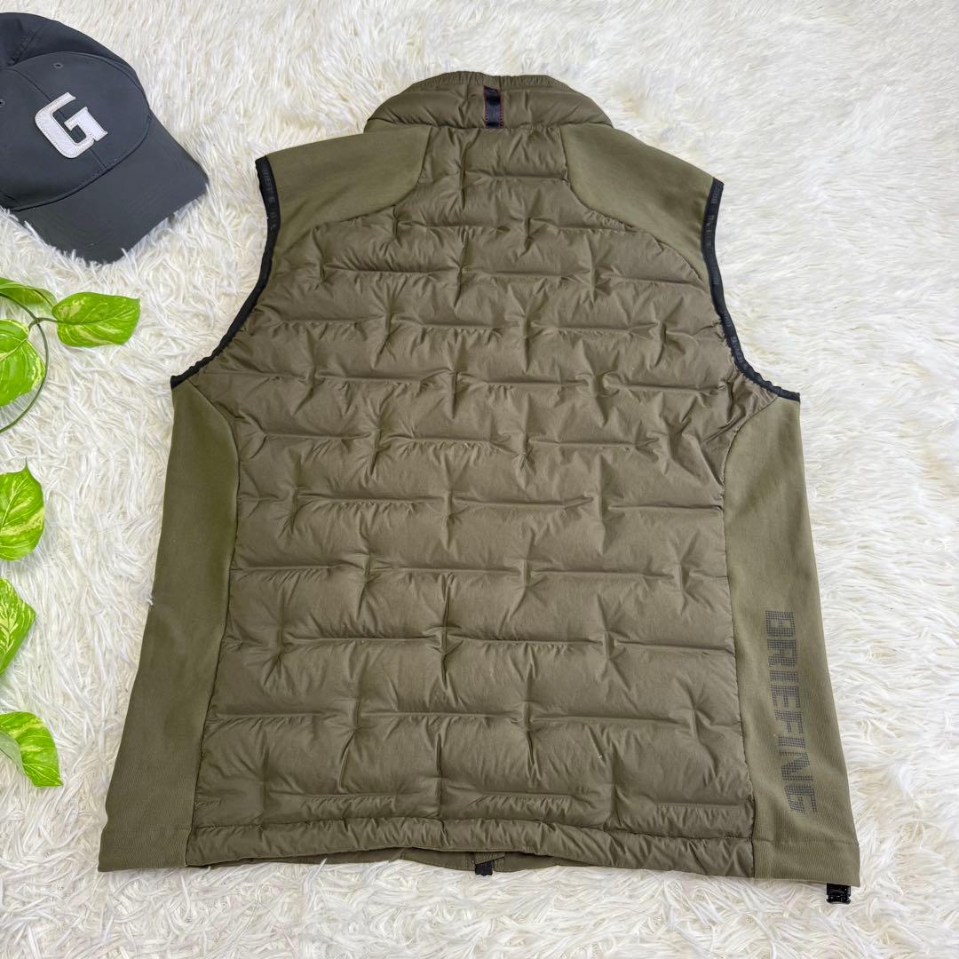 【ブリーフィングゴルフ】極美品 ハイブリッド ダウンベスト カーキ Mサイズ