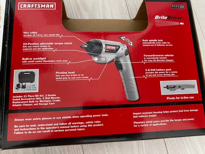 クラフツマン Craftsman 3.6 Volt Screwd