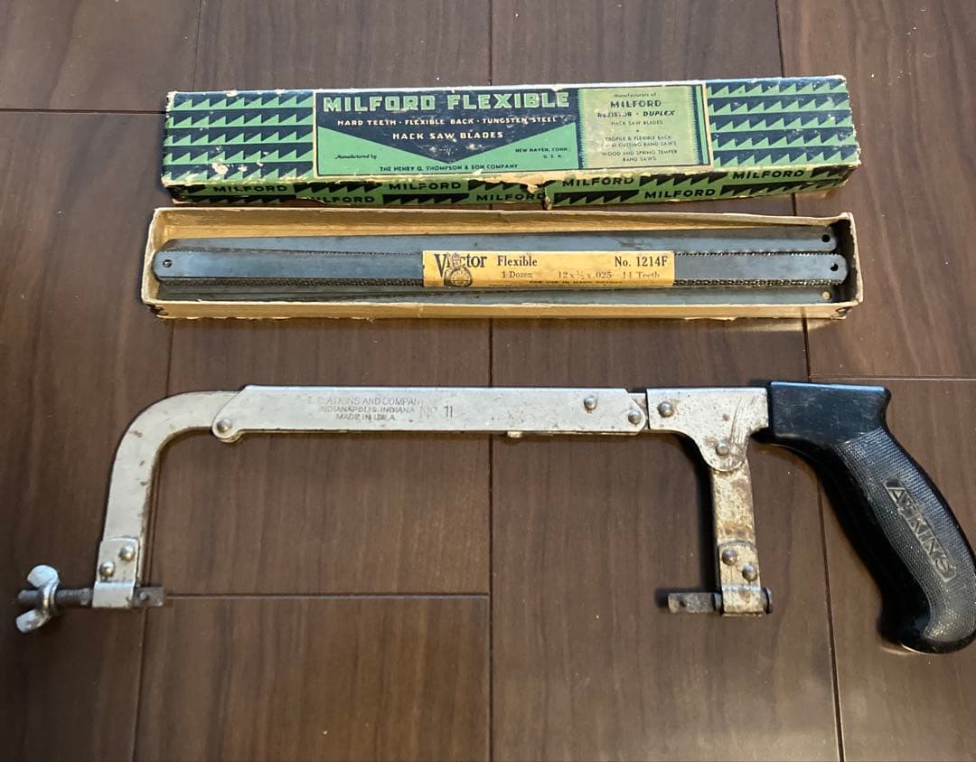 40sUSA製ATKINS社製弓のこぎりとMILFORD社の替え刃のセット