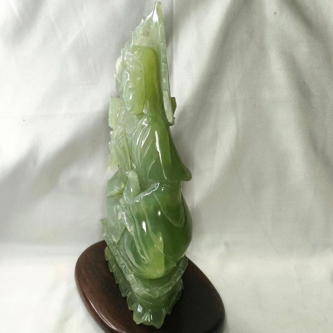 中国骨董 玉観音 天然石 手彫り 仏教美術 コレクター放出 風水グッズ 時代物