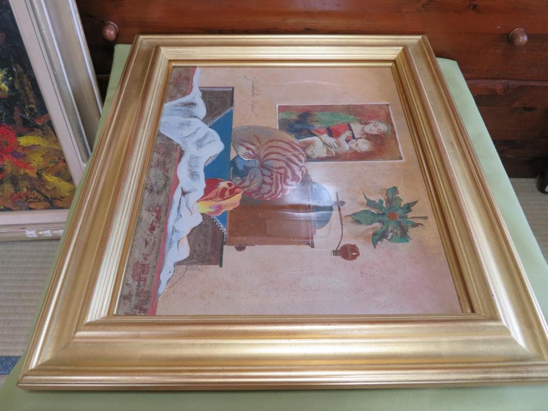 ◆　画家不明　「イコンのある風景（仮題）」　油彩　F8号 　◆