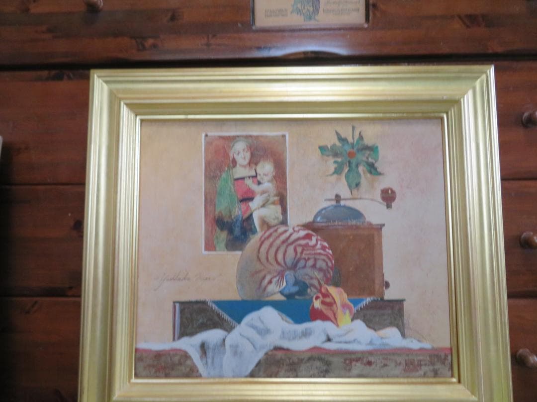 ◆　画家不明　「イコンのある風景（仮題）」　油彩　F8号 　◆