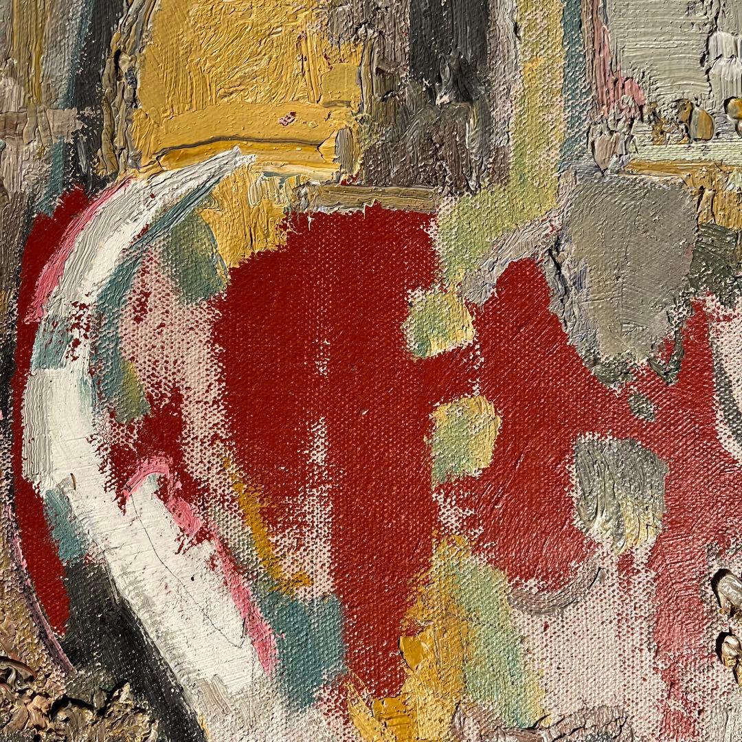 ★真作★ 文勝(ウンシュン) 無題 油絵 額付き 貴重作品