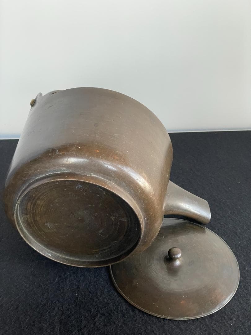 銚子 やかん 薬缶 薬罐 湯沸 急須 銅瓶 茶器 酒器 骨董 銅製 一対 共箱B