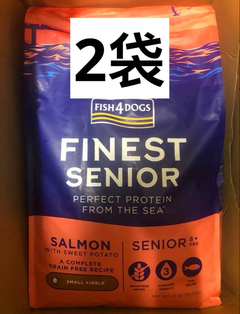 Fish4Dogs ドッグ サーモン シニア 小粒 12kg ，x2袋