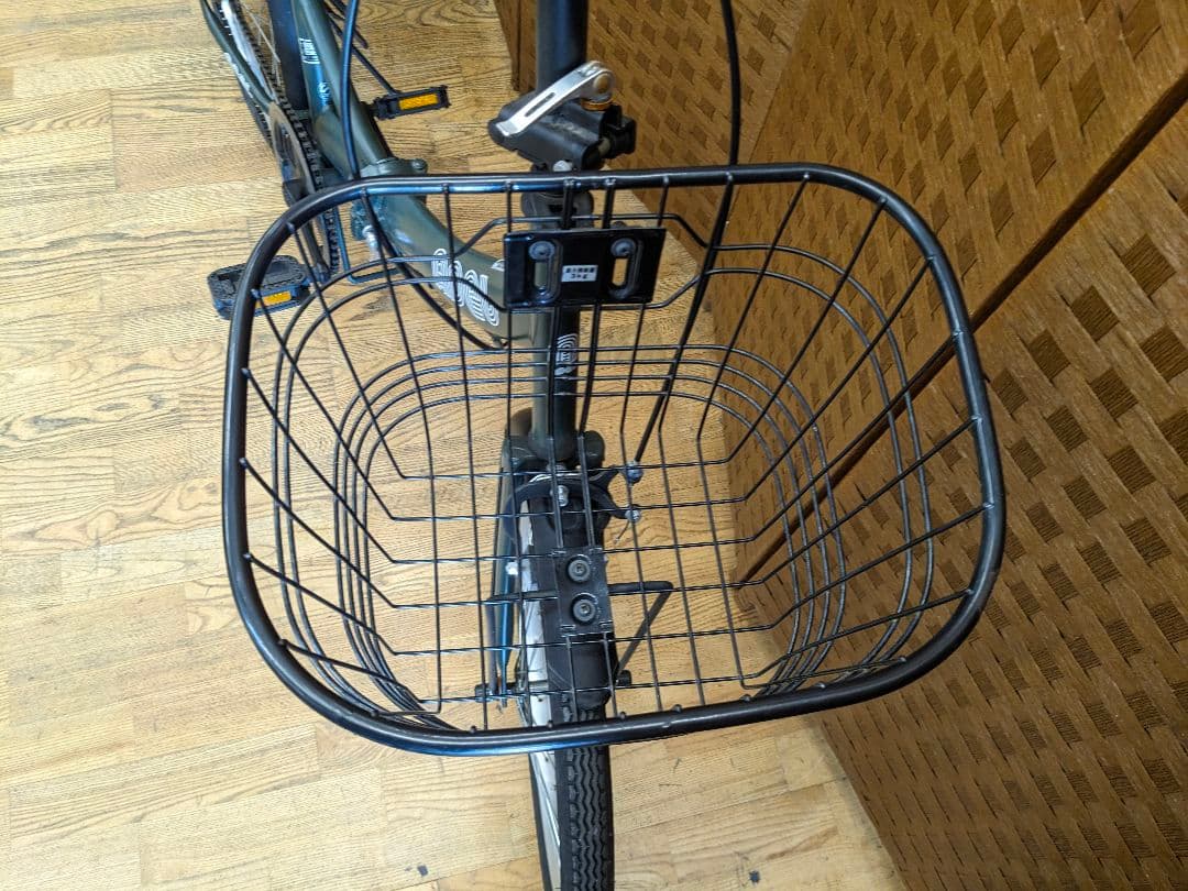 U002 折りたたみ自転車　20インチ　カゴ付き　グリーン