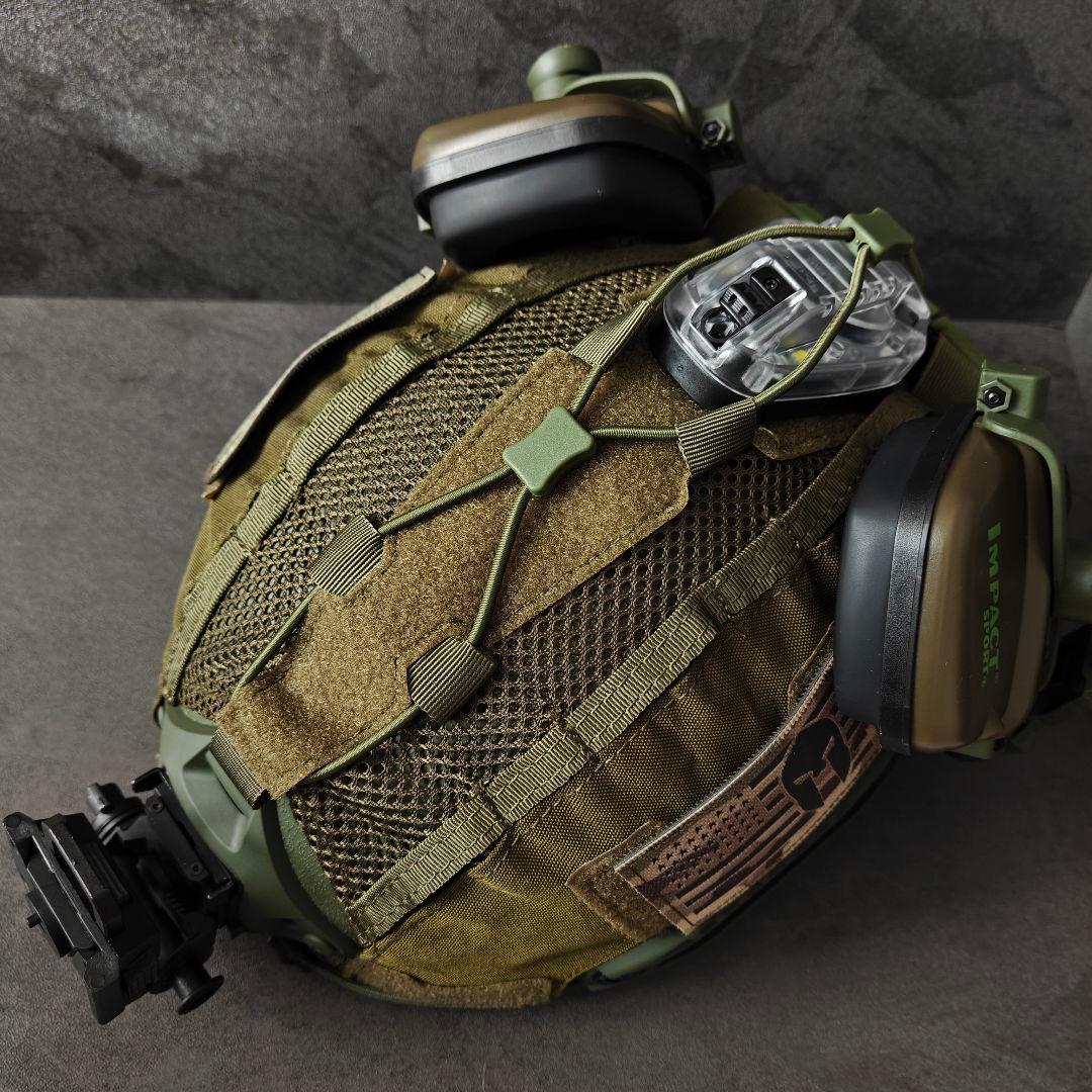 新品 実物NIJ IIIA防弾ヘルメット Fast SFタイプ ODフルセット