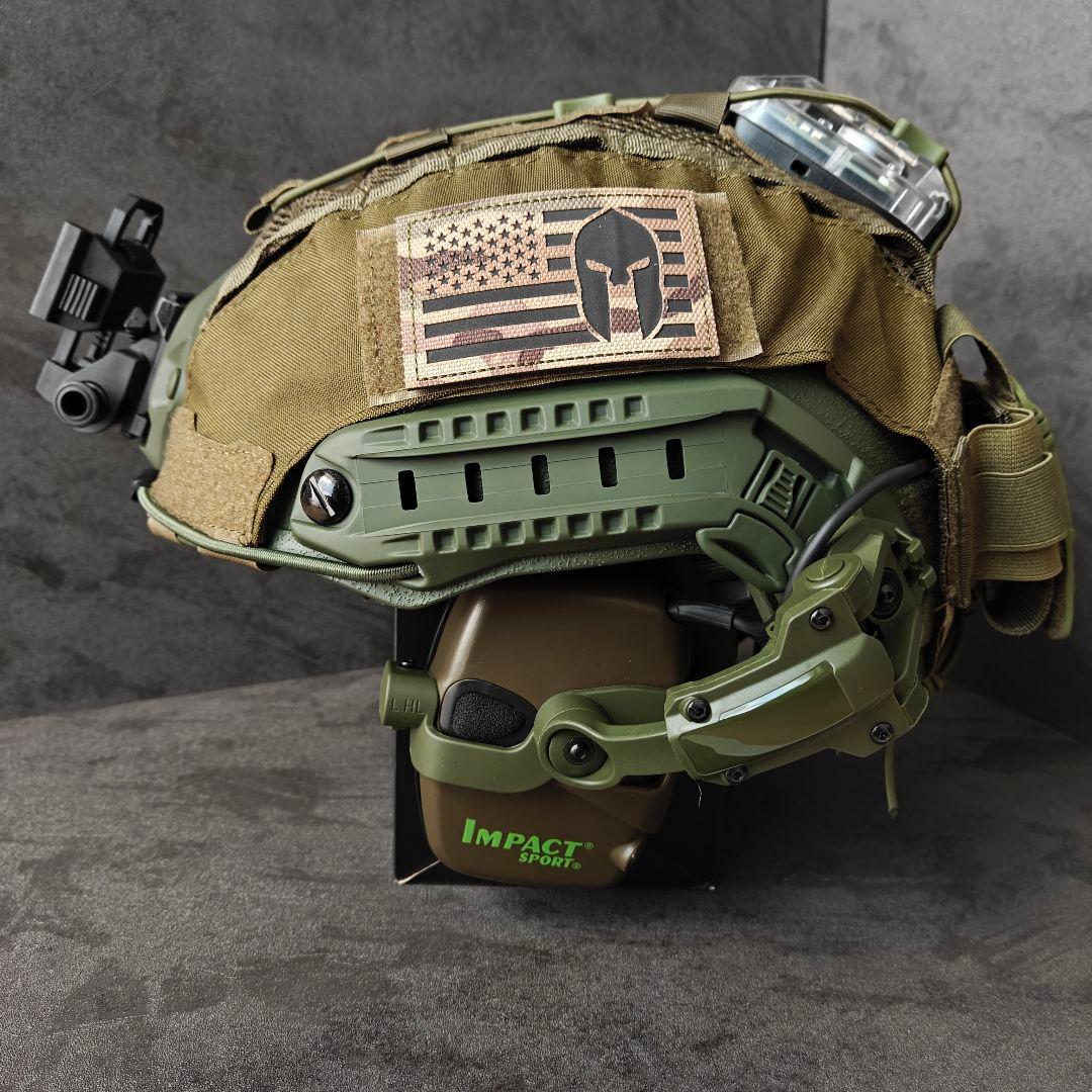 新品 実物NIJ IIIA防弾ヘルメット Fast SFタイプ ODフルセット