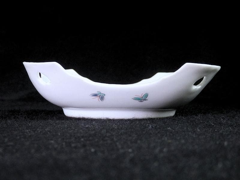 大聖寺伊万里　柿右衛門写　鳥に燕子花の図　四方皿　C669AS-BQh