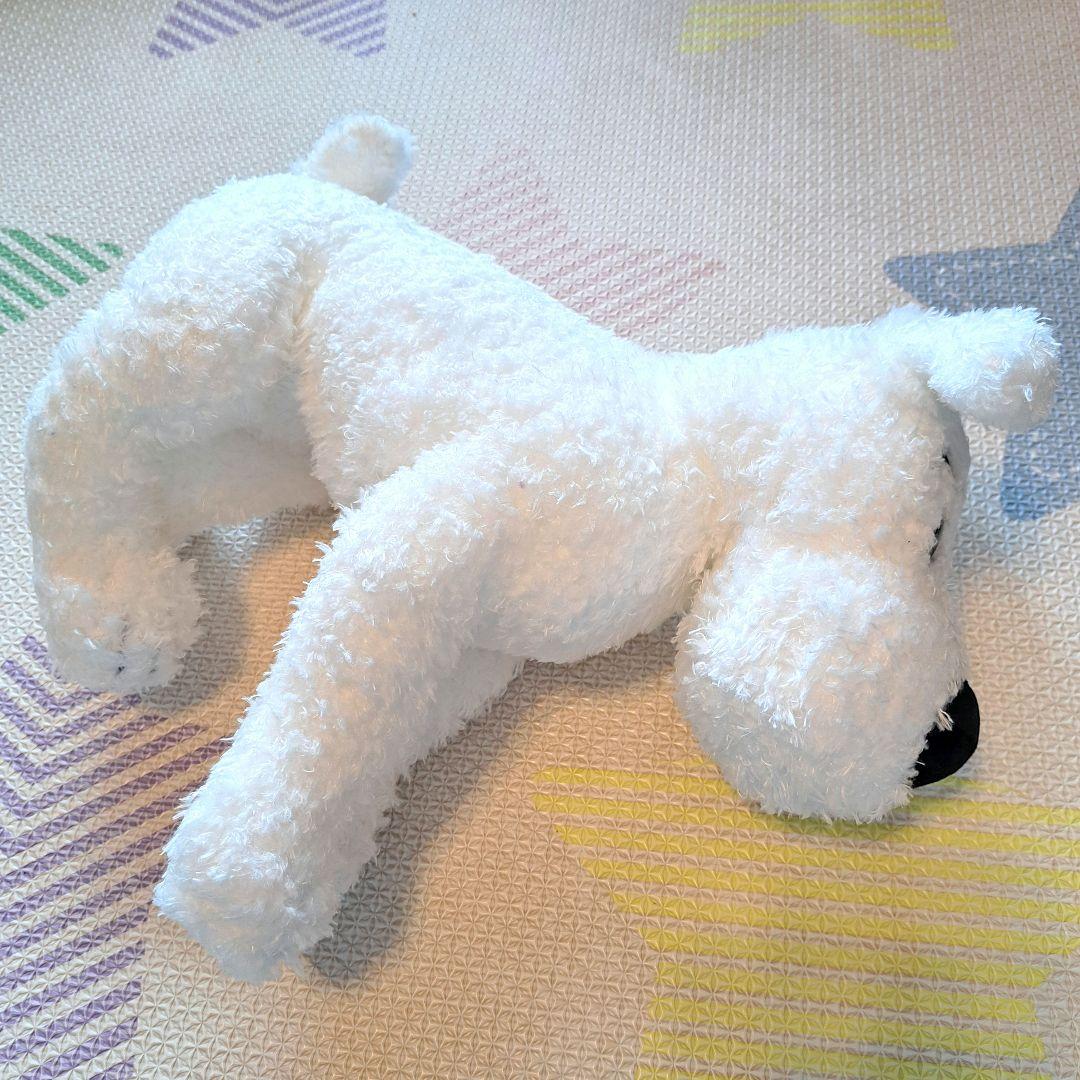 タンタンの冒険　スノーウィ　犬　ぬいぐるみ　TINTIN 白い　箱付き　筒