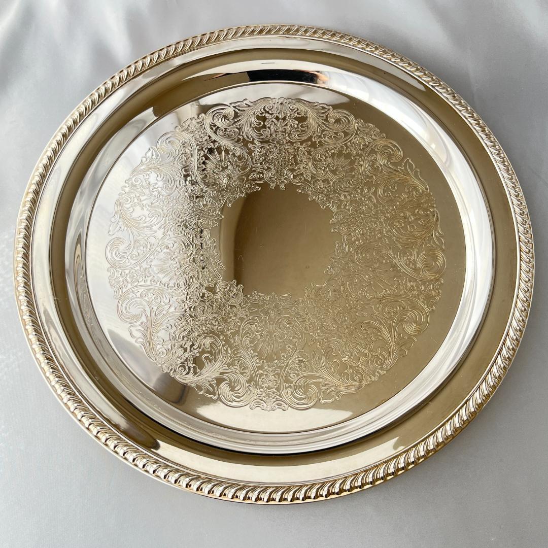 【INTERNATIONAL SILVER】ギャラリートレー 38cm