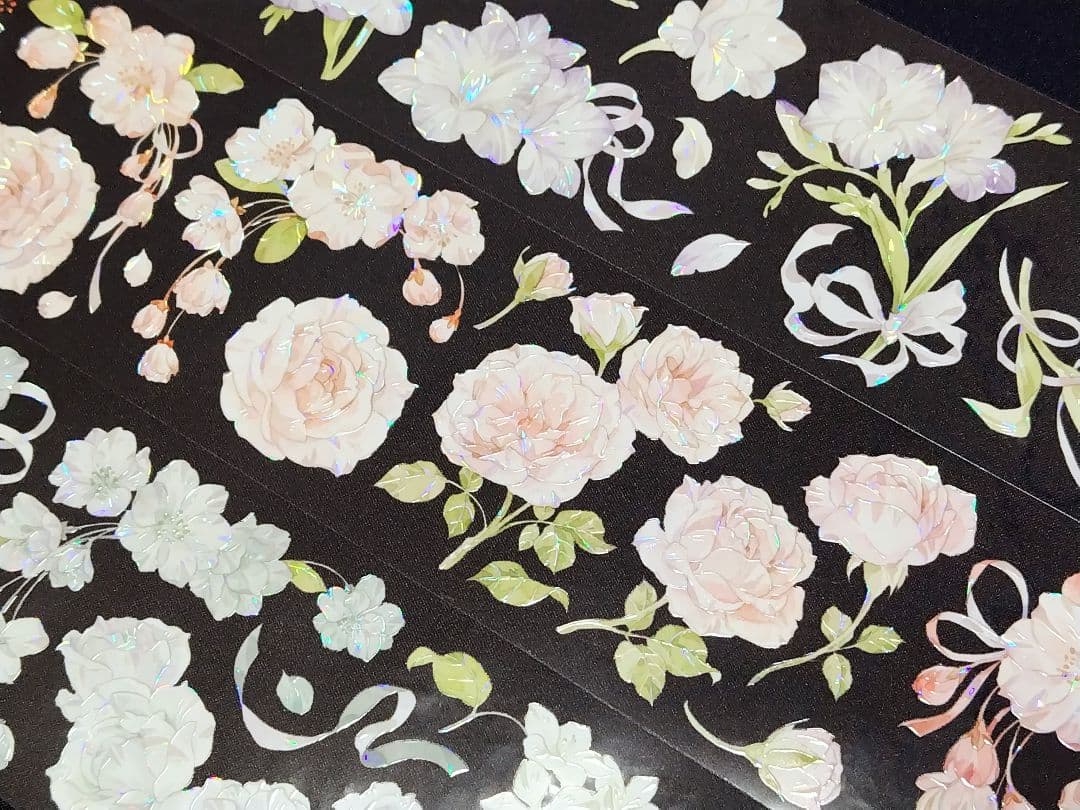 切売 523★ 海外 マスキングテープ マステ PET 装飾 花 贝壳光