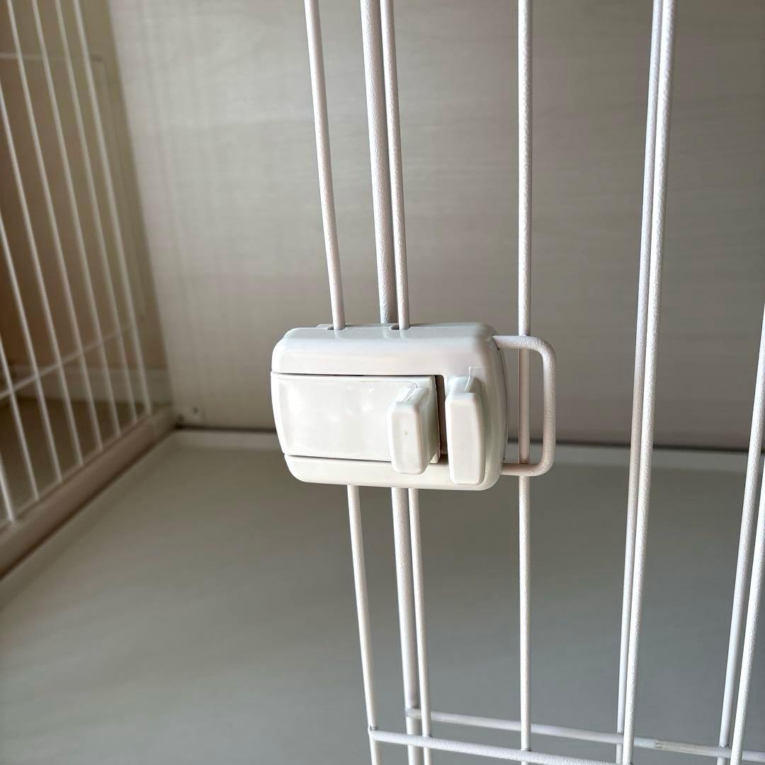 犬用ケージ ホワイト 木製天板　ペットケージ　ウッディサークル