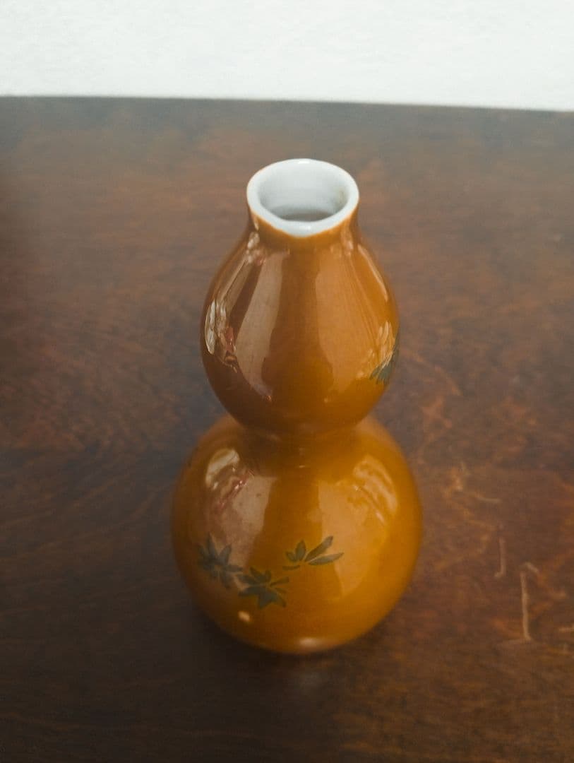 明治工芸品　瀬戸焼　川本桝吉　瓢箪花瓶　里帰り