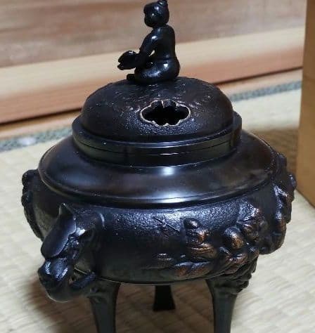 [新品未使用]香炉　村田宏　高岡銅器　七福神　桐箱入り 　村田宏作/香炉