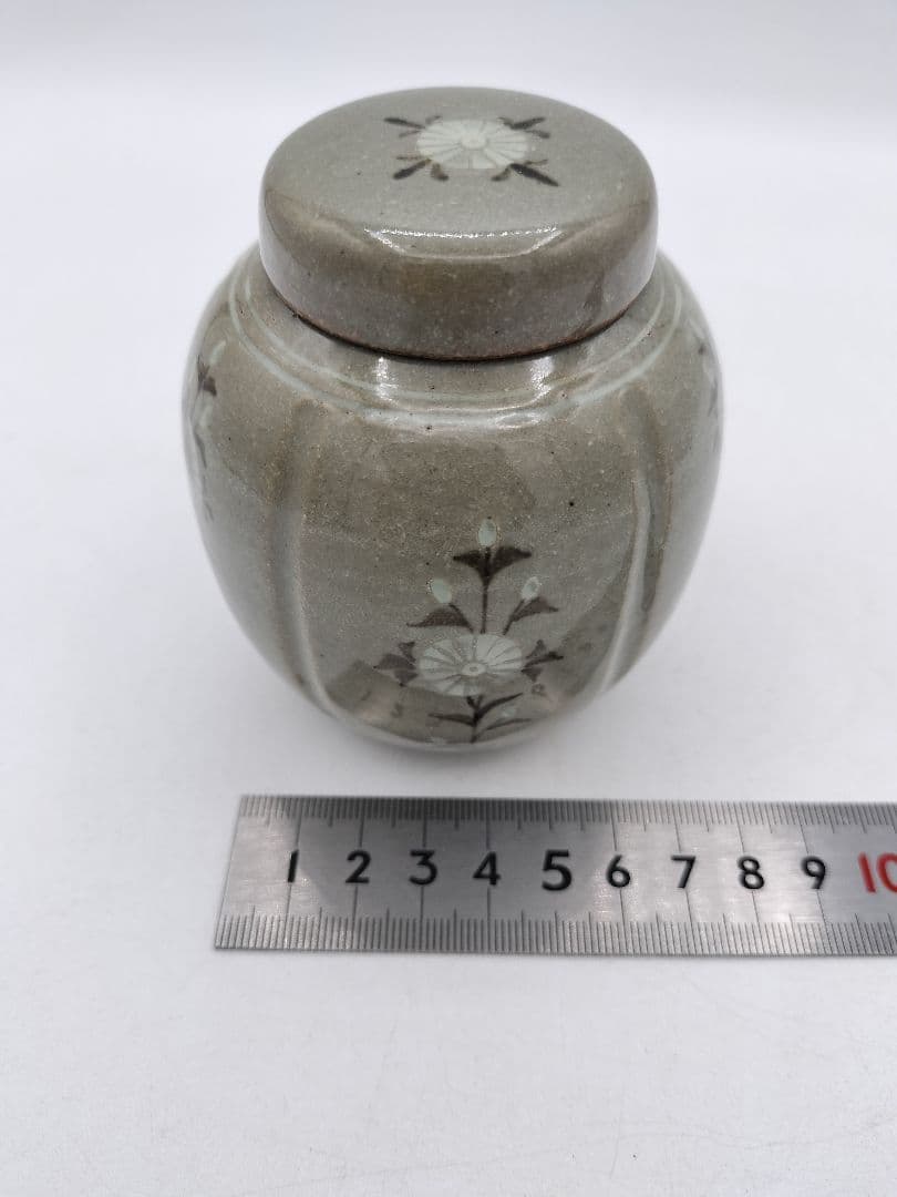 c724 煎茶　茶入 今岡妙見 茶道具 古物