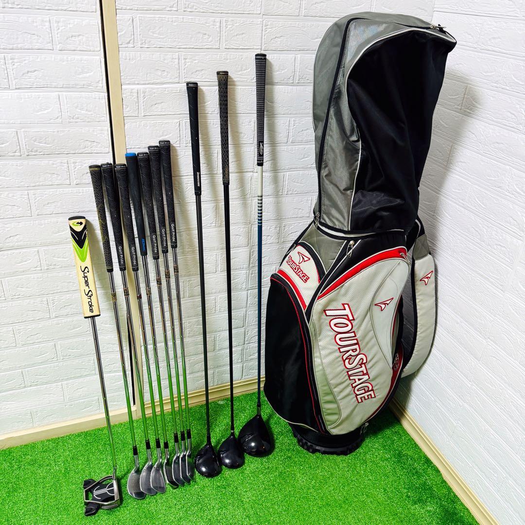 【大人気】ツアーステージ マックスフライ メンズ ゴルフクラブ 初心者 セット