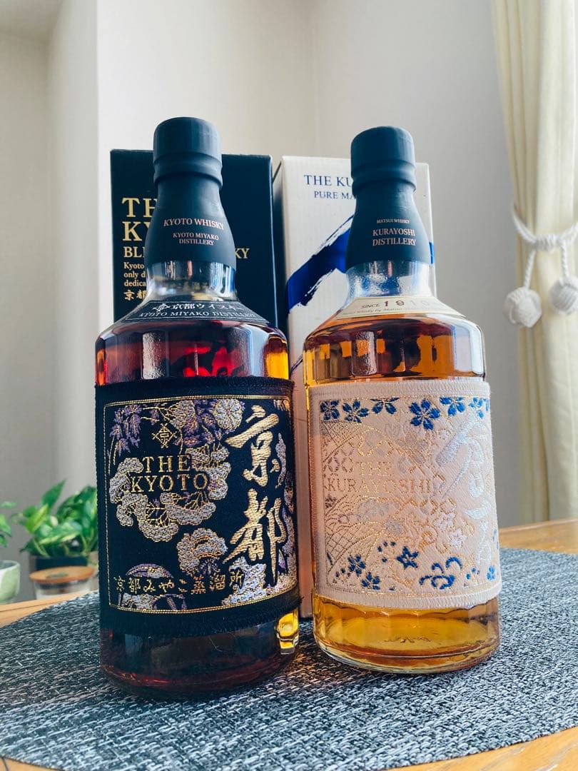 ★京都ウイスキー　西陣織黒帯＆マツイピュアモルト倉吉帯ラベル　各新品未開封美品‼️