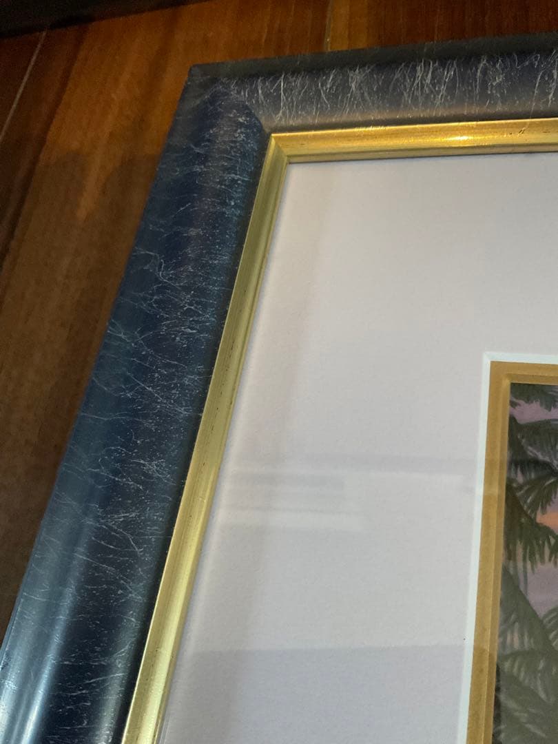 絵画　デイビッド・ガエーゴス　ヒロベイガーデン　シルクスクリーン　海