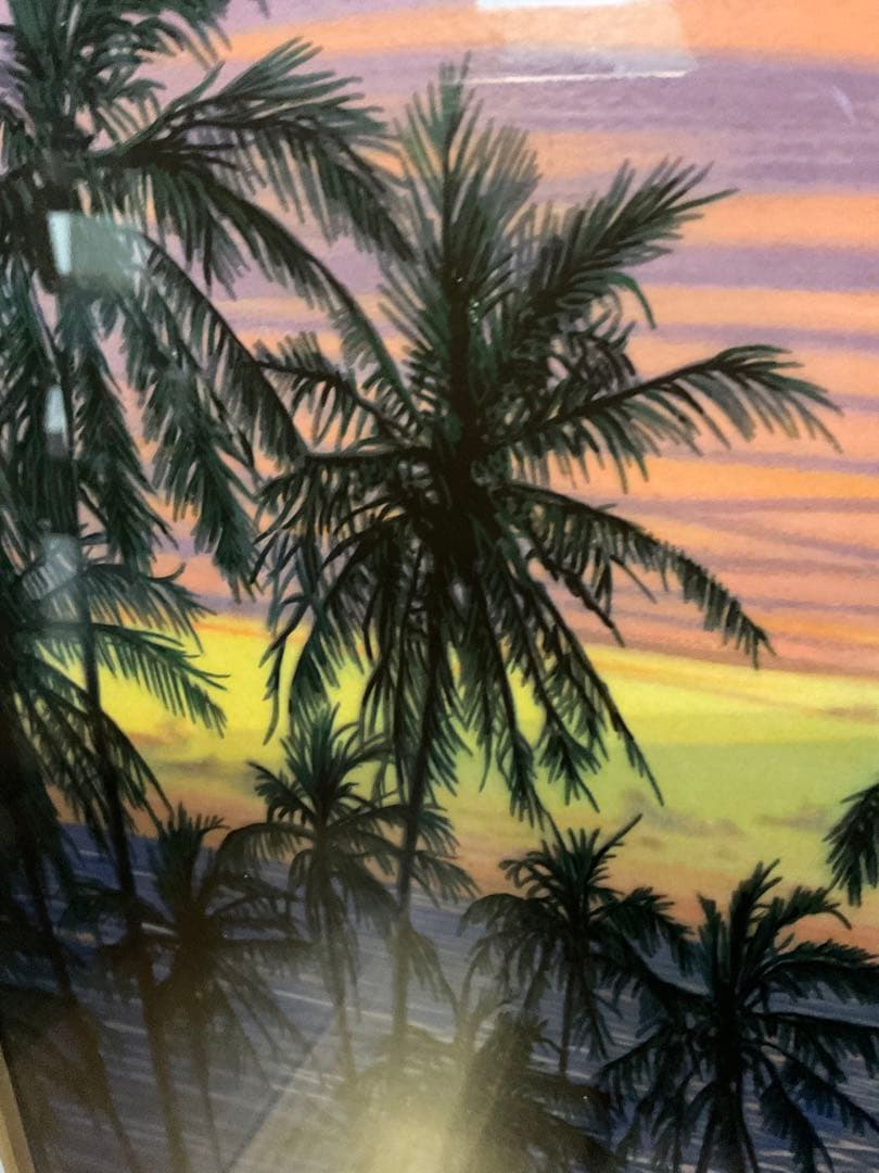 絵画　デイビッド・ガエーゴス　ヒロベイガーデン　シルクスクリーン　海