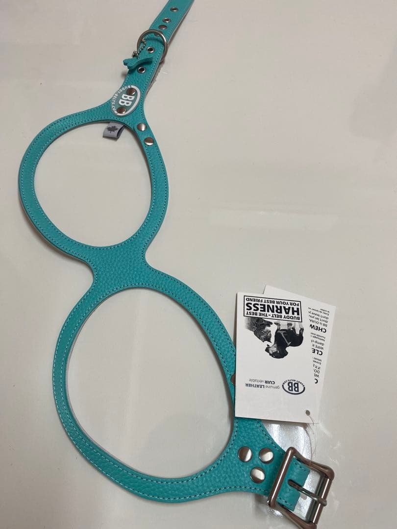 SU　バディーベルトロビンズエッグブルーレザーハーネス 6号