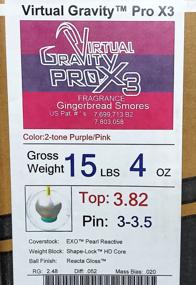 未使用　STORM　バーチャルグラビティ プロX3 15ポンド