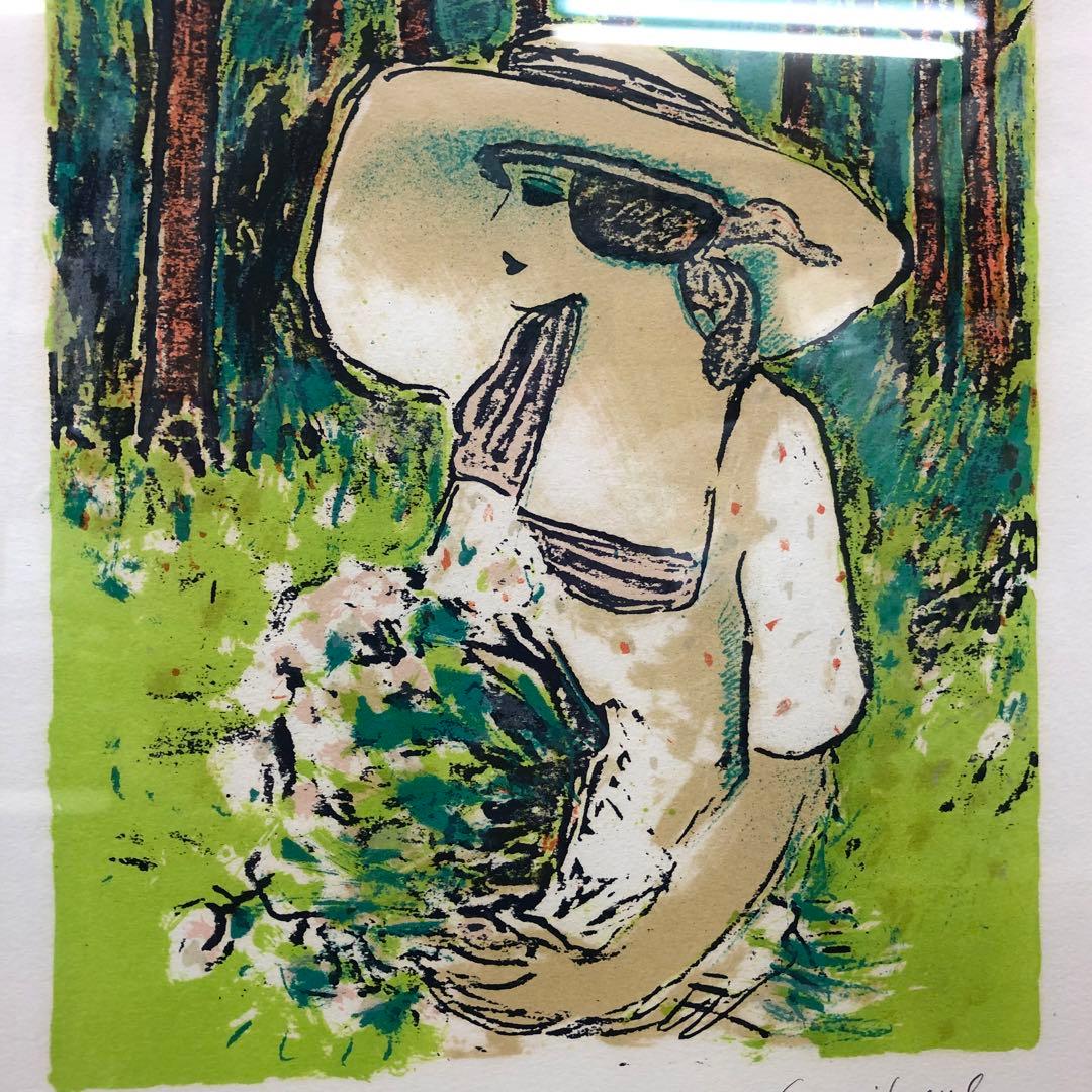 ピエール.カシニョール　リトグラフ　赤い木立　102/150 サイン入り