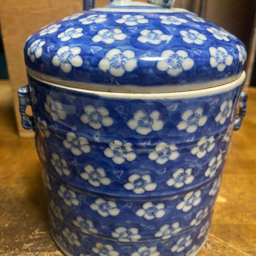 中国染付花づくし水指