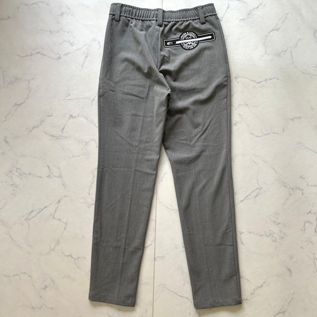 極美品 マークアンドロナ 2023年 ゴルフパンツ ラバーロゴ 裏起毛 グレー