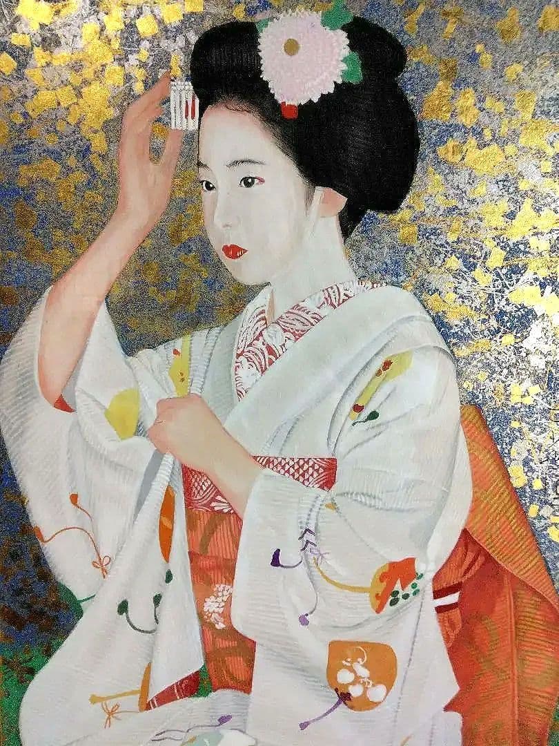 青山亘幹『麗日喜久』6号、金箔、金泥仕様 プロフ必読