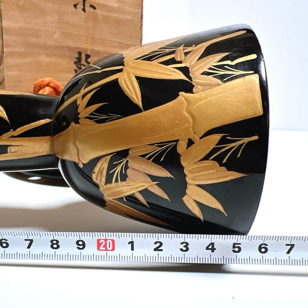 【希少】鼓　蒔絵　小鼓　胴　和楽器　漆塗り　伝統芸能　能 歌舞伎　竹雀　金彩