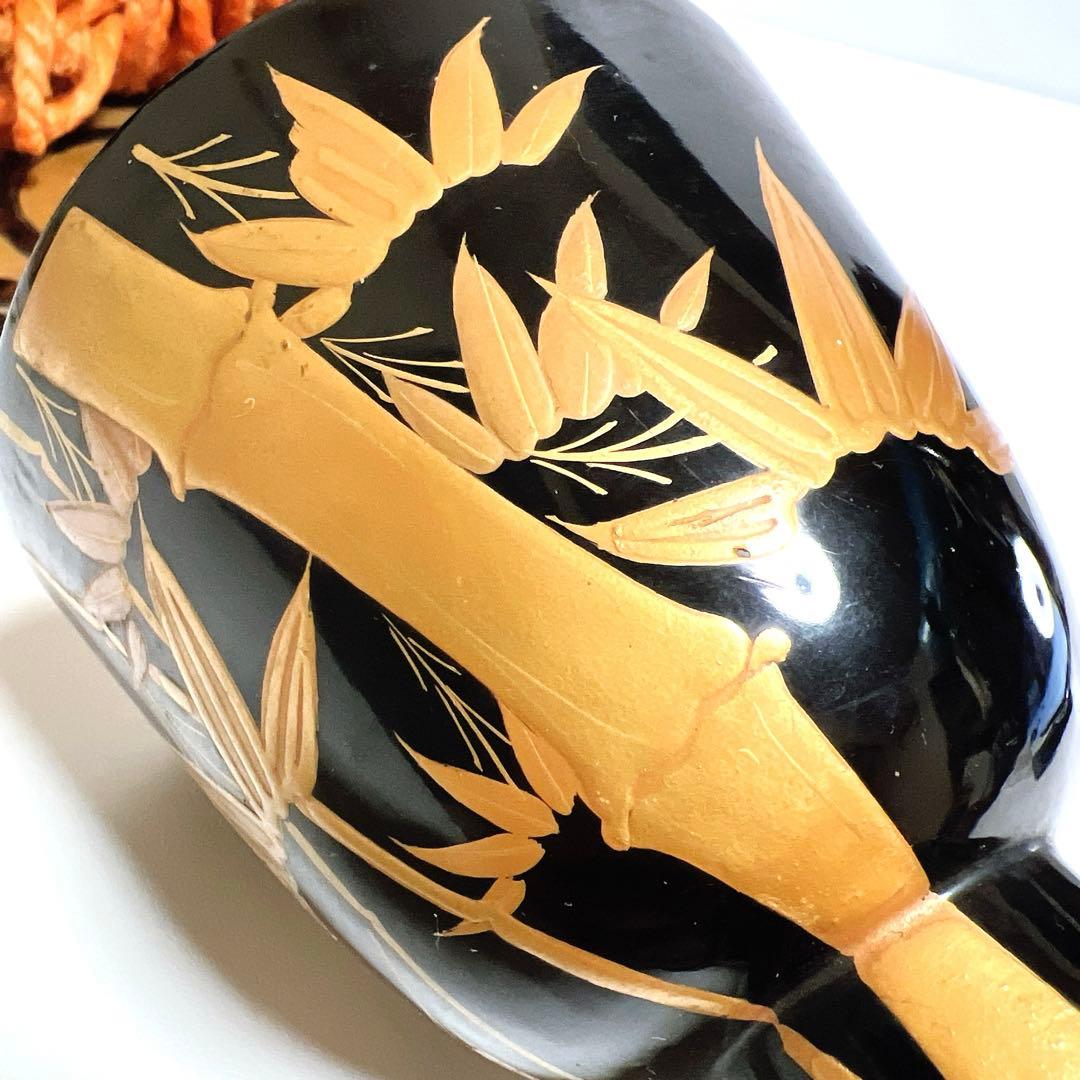 【希少】鼓　蒔絵　小鼓　胴　和楽器　漆塗り　伝統芸能　能 歌舞伎　竹雀　金彩