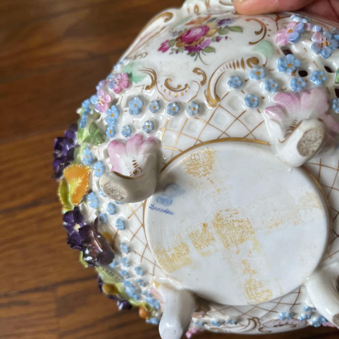 年末期間限定最終処分特価超レアドレスデン素敵菓子器　フルーツ盛りインテリア最上級