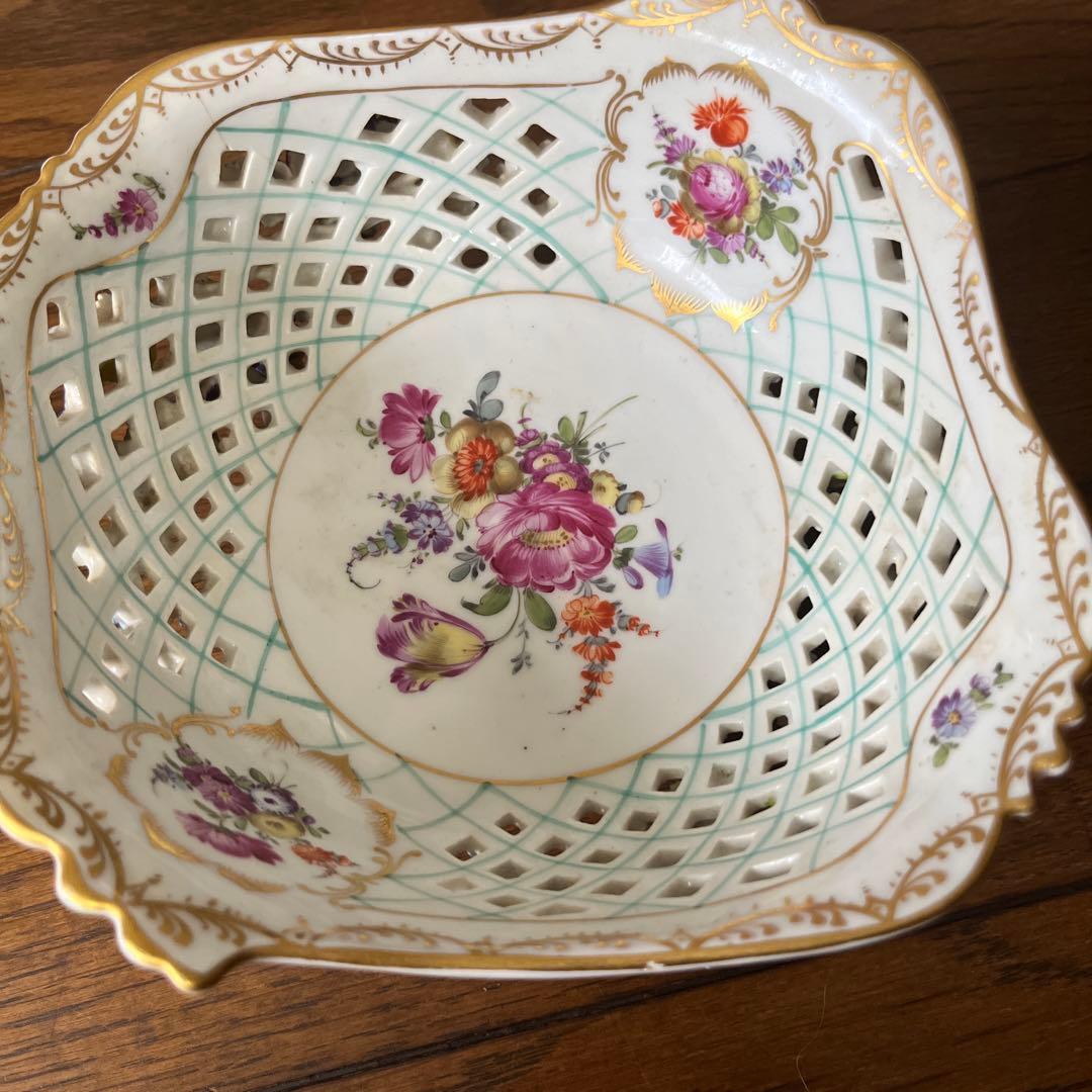 年末期間限定最終処分特価超レアドレスデン素敵菓子器　フルーツ盛りインテリア最上級