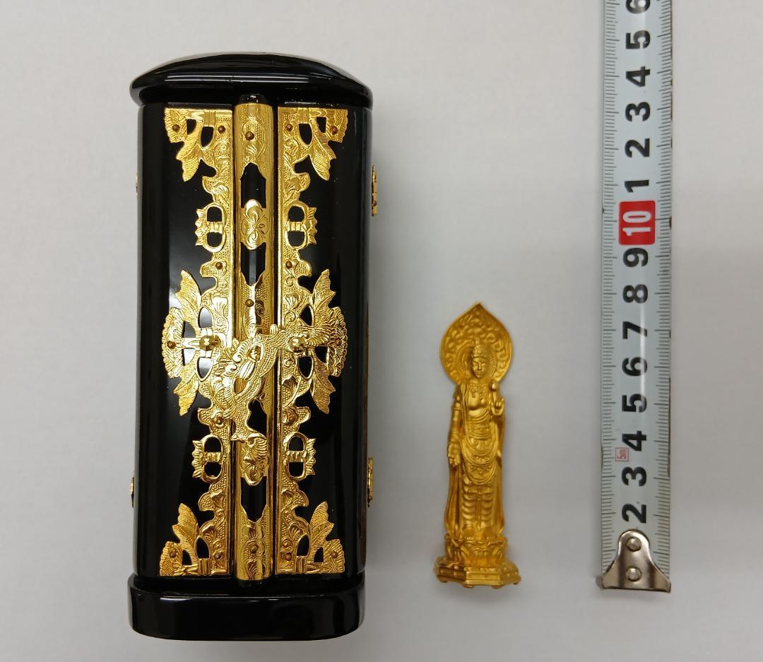 K24 純金製 光則作 聖観世音菩薩像　造幣局検定印入　高さ：約7.7cm