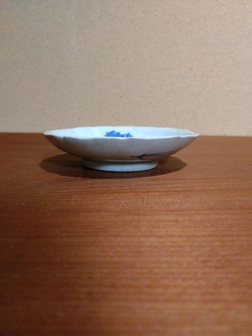 古伊万里 蒟蒻印判 花紋 輪花平盃 小皿