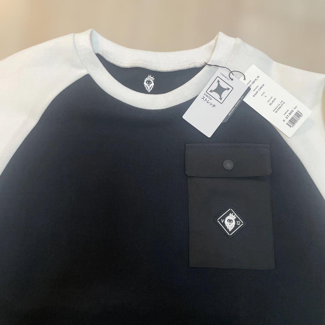 ゴルフウェア　 トップス　黒/白 [V12]