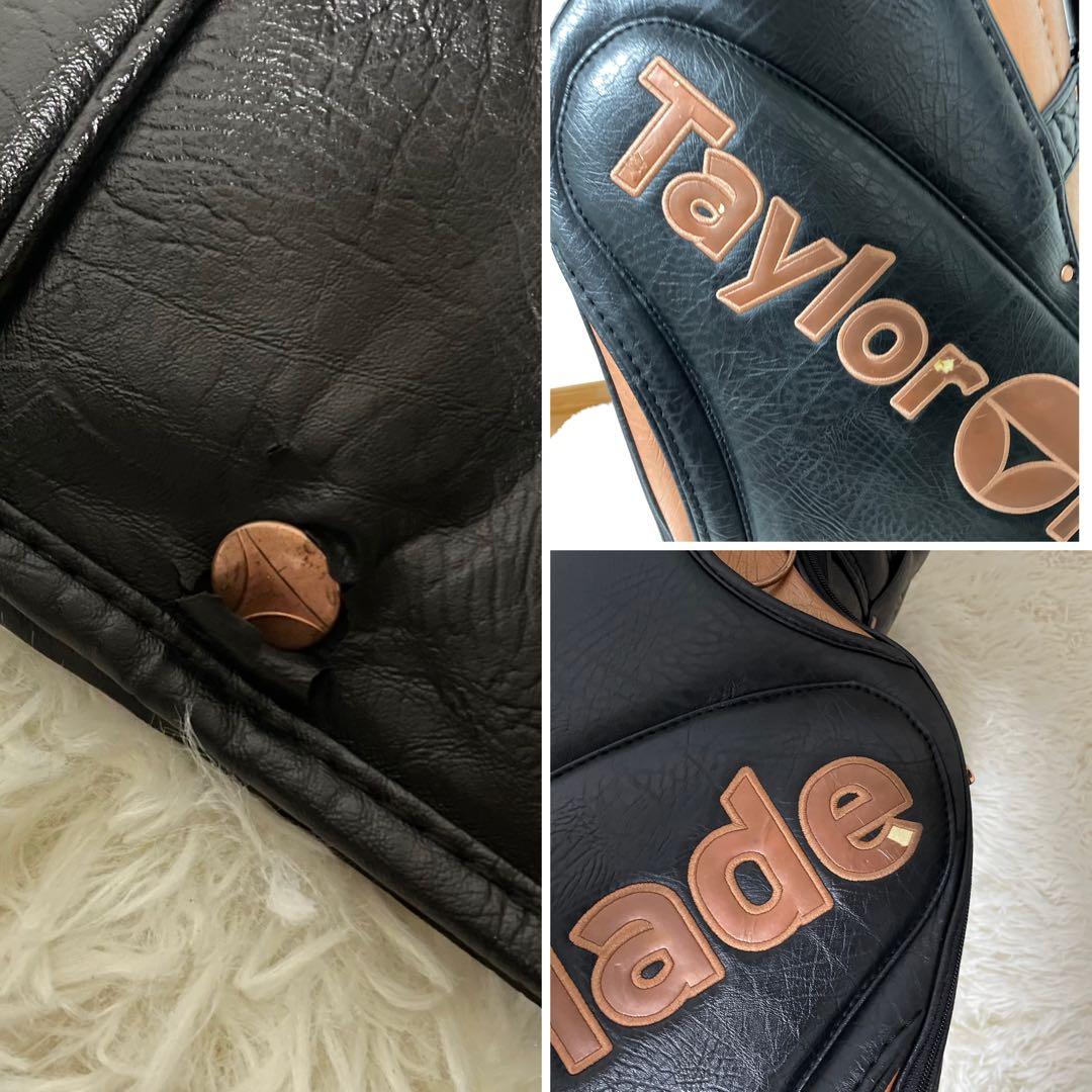 【オールレザー✨】テーラーメイド 本革 キャディバッグ 黒×ブロンズ カート型
