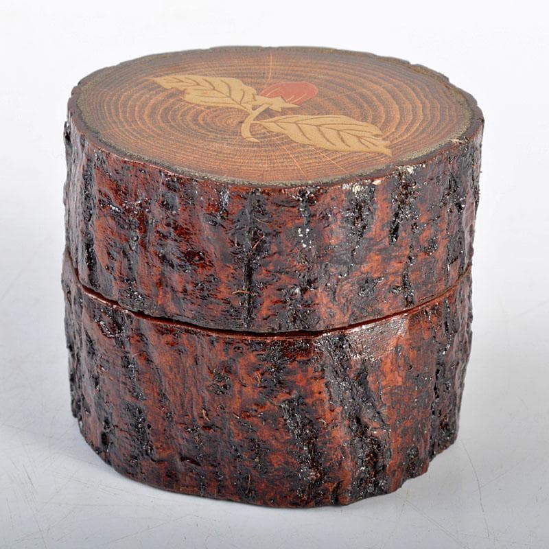 茶道具　加賀蒔絵師　川上峰春作　柿蒔絵　香合　共箱　M　R4370