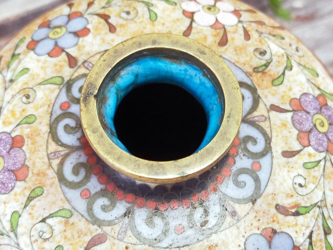 ♥古七宝　菓子器　金平糖入れ　木箱付き　骨董品